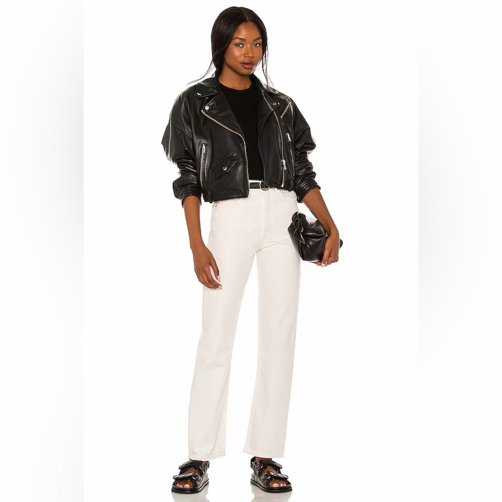 Agoldie 90s White High Rise Pinch Waist White Jeans – Size 23